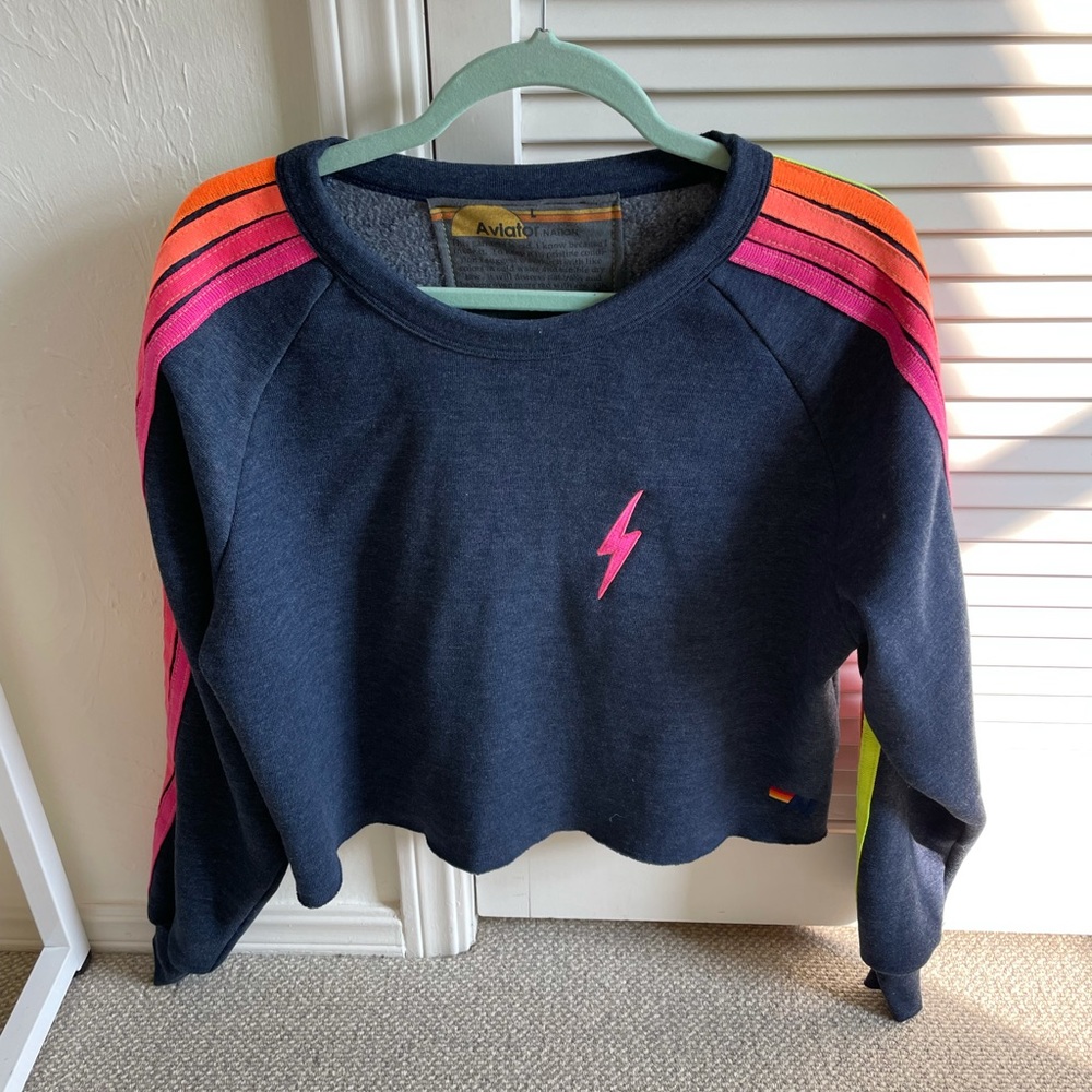 Aviator nation cropped sweatshirt